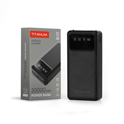 Повербанк 20000mAh TITANUM OL22 Black, Titanum, 27480