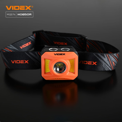 Налобний світлодіодний ліхтарик VIDEX VLF-H085-OR 400Lm 5000K, Videx, 27529