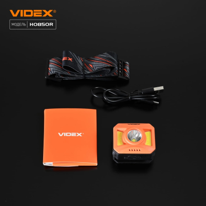 Налобний світлодіодний ліхтарик VIDEX VLF-H085-OR 400Lm 5000K, Videx, 27529