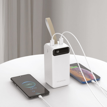 Повербанк 50000mAh TITANUM 741S 22.5W White, Titanum, 27532