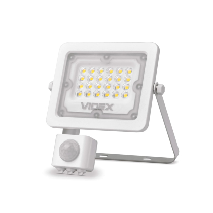 LED прожектор VIDEX F2e 10W 900Lm 5000K 220V з датчиком руху та освітленості, Videx, 27541