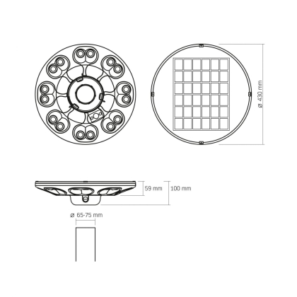 LED світильник автономний парковий IP54 VIDEX 1400Lm Сенсорний, Videx, 27548