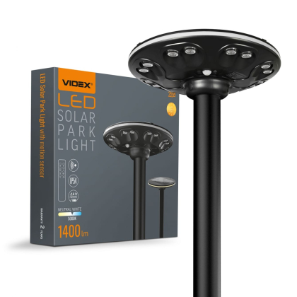 LED світильник автономний парковий IP54 VIDEX 1400Lm Сенсорний, Videx, 27548