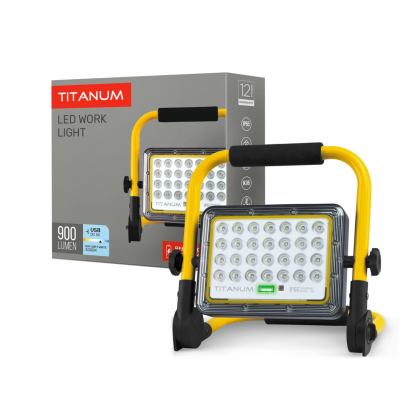 LED прожектор акумуляторний IP65 TITANUM 20W 900Lm 5000K, Titanum, 27549