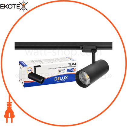 Прожектор светодиодный трековый DELUX TL04 30 Вт 24° 4000K черный