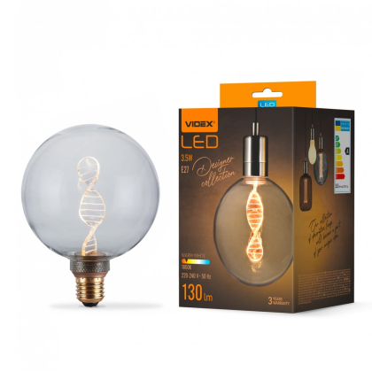 LED лампа VIDEX Filament VL-DNA-G125-C 3.5W E27 1800K, Videx, 27608