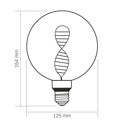 LED лампа VIDEX Filament VL-DNA-G125-C 3.5W E27 1800K, Videx, 27608