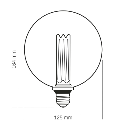 LED лампа VIDEX Filament VL-DI-G125FC1980S 4W E27 1800K Smoke, Videx, 27613