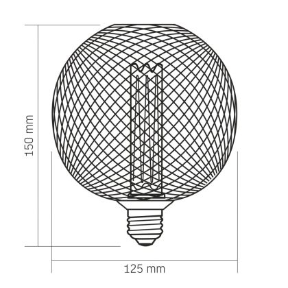 LED лампа VIDEX Filament VL-DWMC125150 4W E27 1800K White Chainmail style, Videx, 27614