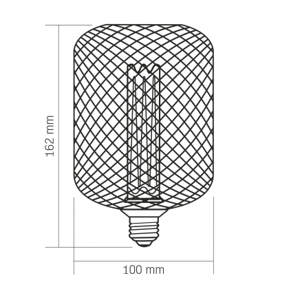 LED лампа VIDEX Filament VL-DBMC100162 4W E27 1800K Black Chainmail style, Videx, 27617