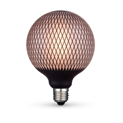 LED лампа VIDEX Filament VL-DG125BP 6W E27 1800K Black Magician net, Videx, 27618