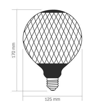 LED лампа VIDEX Filament VL-DG125BP 6W E27 1800K Black Magician net, Videx, 27618