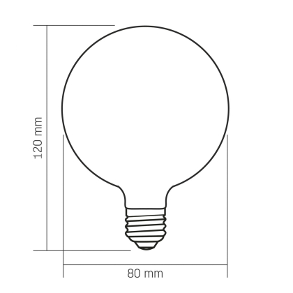 LED лампа VIDEX Filament VL-DG80MO 7W E27 3000K Porcelain dimmable, Videx, 27622