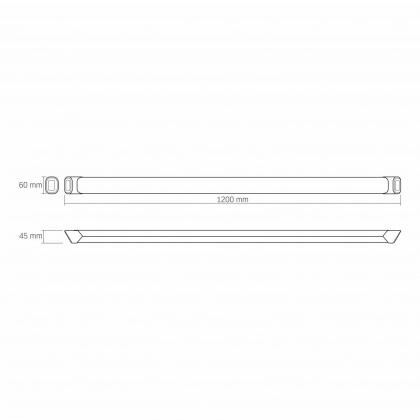 LED світильник лінійний VIDEX 72W 1.2М 5000K 220V чорний, Videx, 27637