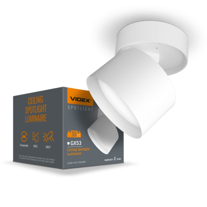 Світильник VIDEX під лампу GX53 поворотний Білий VL-SPF18B-W, Videx, 27673
