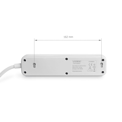 Мережевий подовжувач VIDEX ONCORD з/з 3п 3м (3x1.5мм) з кнопкою White, Videx, 27685