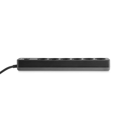 Мережевий подовжувач VIDEX ONCORD з/з 6п 3м (3x1.5мм) з кнопкою Black, Videx, 27692