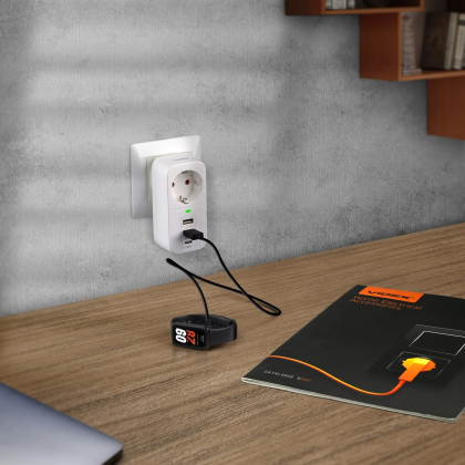 Мережевий адаптер VIDEX ONCORD з/з 1п 2.4A 2USB+USB-C White, Videx, 27697