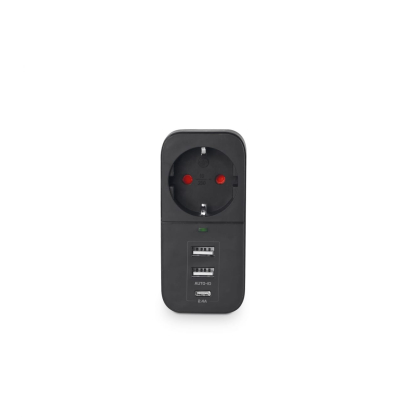 Мережевий адаптер VIDEX ONCORD з/з 1п 2.4A 2USB+USB-C Black, Videx, 27698