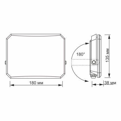 LED прожектор VIDEX F3 50W 5000K 220V Black (VLE-F3-0505), Videx, 27715