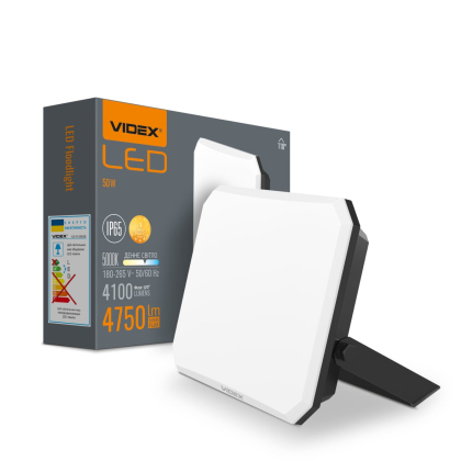 LED прожектор VIDEX F3 50W 5000K 220V Black (VLE-F3-0505), Videx, 27715