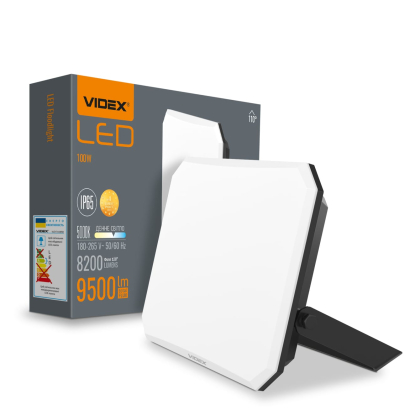 LED прожектор VIDEX F3 100W 5000K 220V Black (VLE-F3-1005B), Videx, 27716