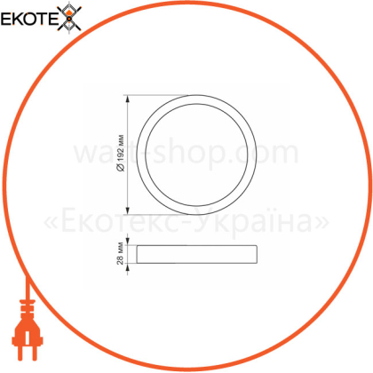 LED Светильник круглый накладной VIDEX 18W 5000K Black