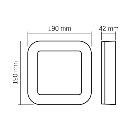 LED світильник ART IP65 квадратний VIDEX 15W 5000K Black, Videx, 27812