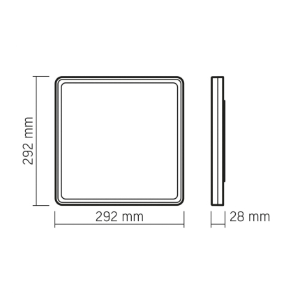 LED світильник з декоративною підсвіткою квадратний VIDEX DL3S 24W 4000K Білий, Videx, 27854