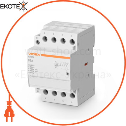 Модульний контактор 4п 63А 4НВ VF-RS-MC4O-63 VIDEX RESIST
