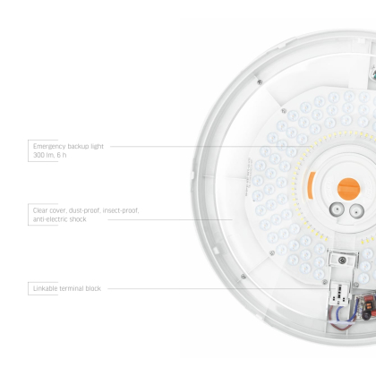 LED Світильник аварійний накладний з датчиком руху VIDEX 30W 2700-6500K 220V, Videx, 27937