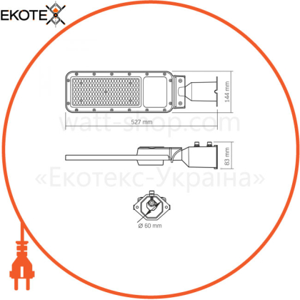 LED ліхтар вуличний VIDEX IP65 SLE17 100W 11000Lm 5000K 220V