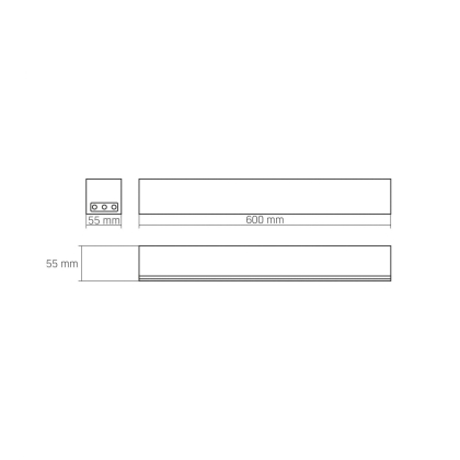 LED світильник лінійний магістральний VIDEX BNL02 24W 0.6М 5000K 220V Black, Videx, 27982