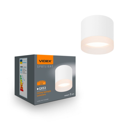 Світильник VIDEX під лампу GX53 накладний Білий (VL-SPF25A-W), Videx, 27999