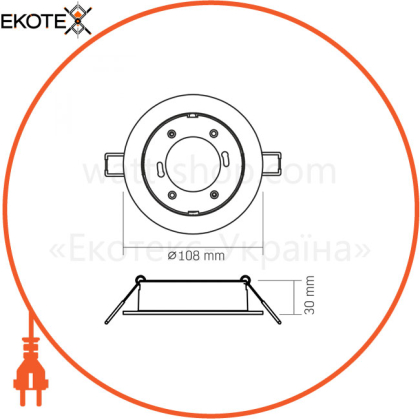 Светильник VIDEX под лампу GX53 врезной черный (VL-SPF27R-B)