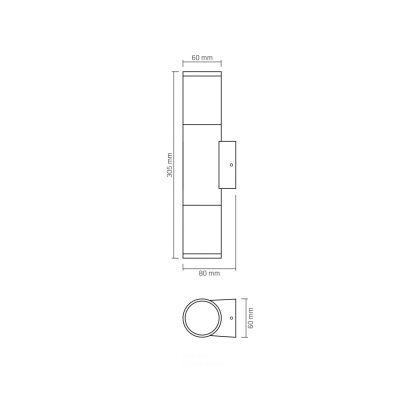 LED Світильник архітектурний AR092B IP54 VIDEX 2xGU10, Videx, 28154