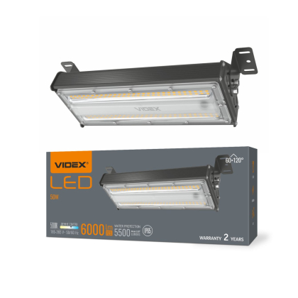 LED світильник висотний лінійний VIDEX HB022 50W 5000K 220V, Videx, 28183