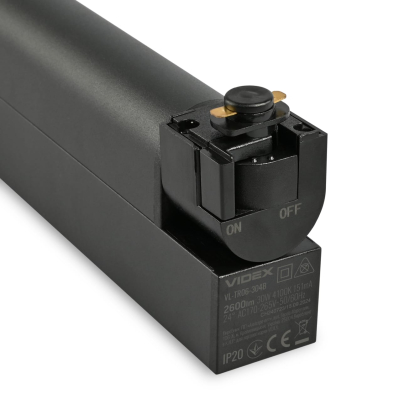 LED світильник трековий VIDEX TR06 30W 4100K 220V чорний, Videx, 28198