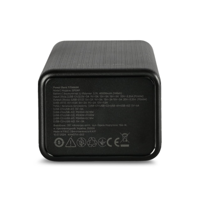 Повербанк 40000mAh TITANUM SP04P PD65W Black, Titanum, 28287