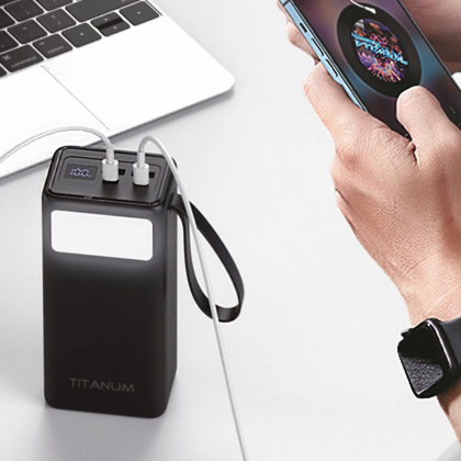 Повербанк 40000mAh TITANUM SP04P PD65W Black, Titanum, 28287