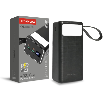 Повербанк 40000mAh TITANUM SP04P PD65W Black, Titanum, 28287