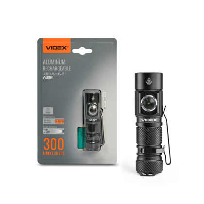 Портативний світлодіодний ліхтарик VIDEX VLF-A351 300Lm 5000K, Videx, 28357