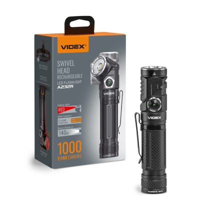 Портативний світлодіодний ліхтарик VIDEX VLF-A232R 1000Lm 5000K, Videx, 28362