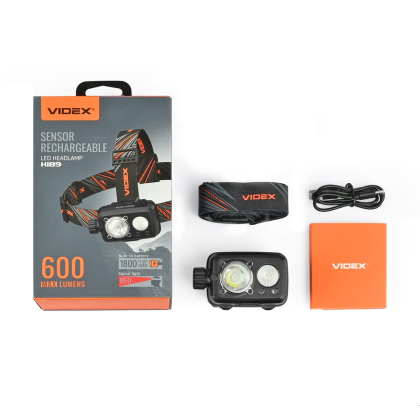 Налобний світлодіодний ліхтарик VIDEX VLF-H189 600Lm 5000K, Videx, 28364