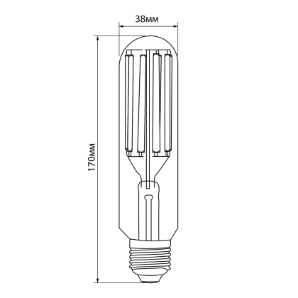 LED лампа VIDEX Filament T38F 24W E27 5000K, Videx, 28449