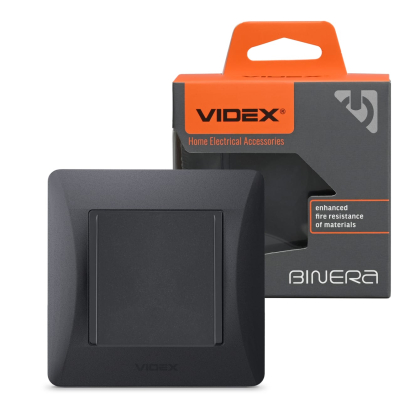 Кабельний вивід чорний графіт VIDEX BINERA, Videx, 28486