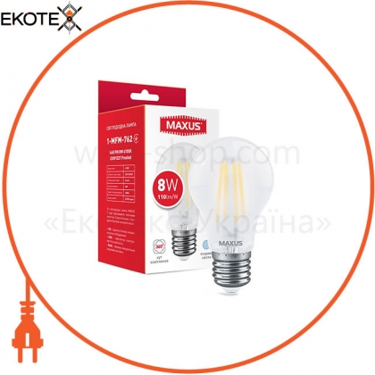 Maxus 1-MFM-762 лампа светодиоднаяa60 fm 8w 4100k 220v e27 frosted