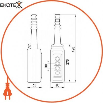 Тельферный пост e.cs.stand.xac.a.481, чотирикнопковий, Enext, s007009