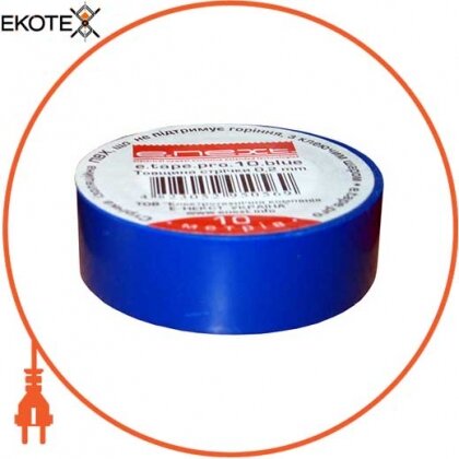Enext p0450005 изолента e.tape.pro.10.blue с самозатухающий пвх, синяя (10м)