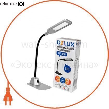 Delux 90008943 светильник светодиодный настольный delux tf-450 5вт 4000k серебро